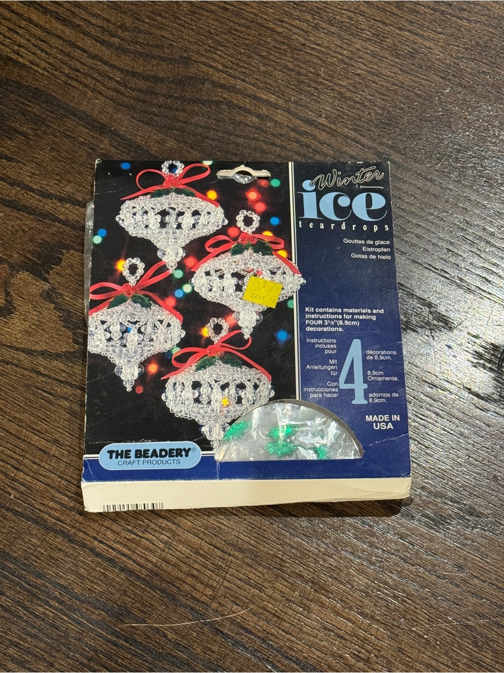 Vintage Christmas Craft Kit -  Beadery Winter Ice Teardrop Ornament Kit